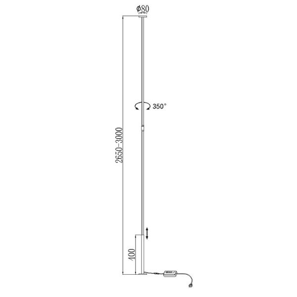 VERTICAL Pie De Salón LED Dimable LED 40W 3000K 2400 LMS