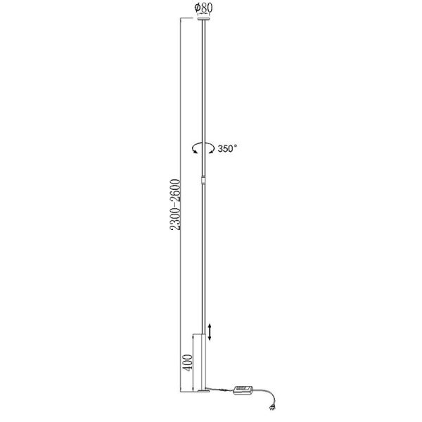 VERTICAL Pie De Salón LED Dimable LED 36W 3000K 2160 LMS