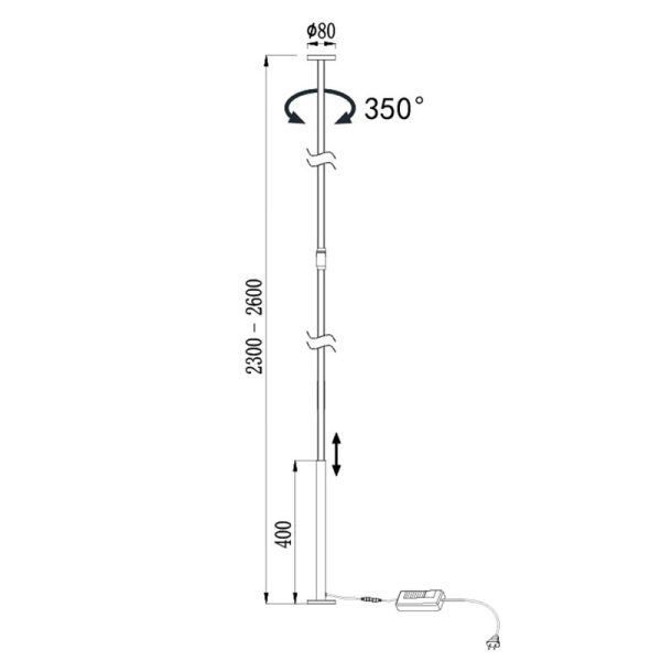 VERTICAL Pie De Salón LED Dimable LED 36W 3000K 2160 LMS