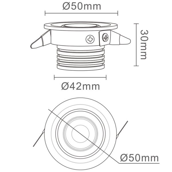 NEPTUNO Empotrable LED 3W 3000K LED 3W 3000K 210 LMS