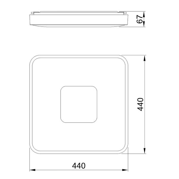 COIN CUADRADO Plafón LED 80W 2700K-5000K Control Remoto LED 80W 2700K 5000K