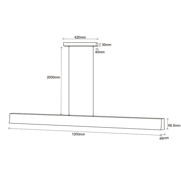 HANOK Lampara Lineal LED 38W 3000K 50 LED 38W 3000K 2650 LMS