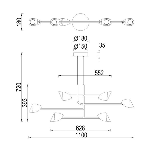 CAPUCCINA Lámpara LED 45W 3000K Línea LED 45W 3000K 3100 LMS