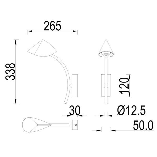 CAPUCCINA Aplique LED 6W 3000K LED 6W 3000K 530 LMS