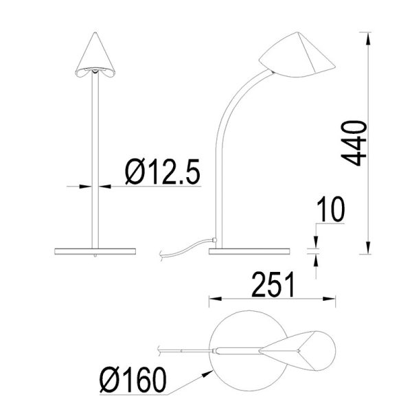 CAPUCCINA Sobremesa LED 8.5W 3000K LED 8.5W 3000K 610 LMS