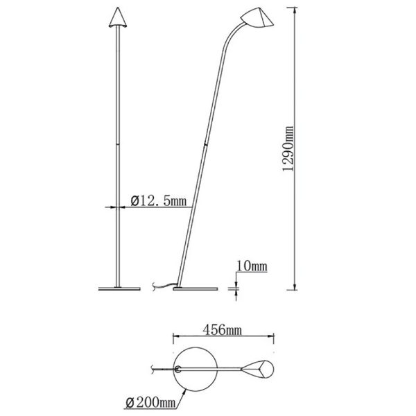 CAPUCCINA Pié de salón LED 8.5W 3000K LED 8.5W 3000K 600 LMS