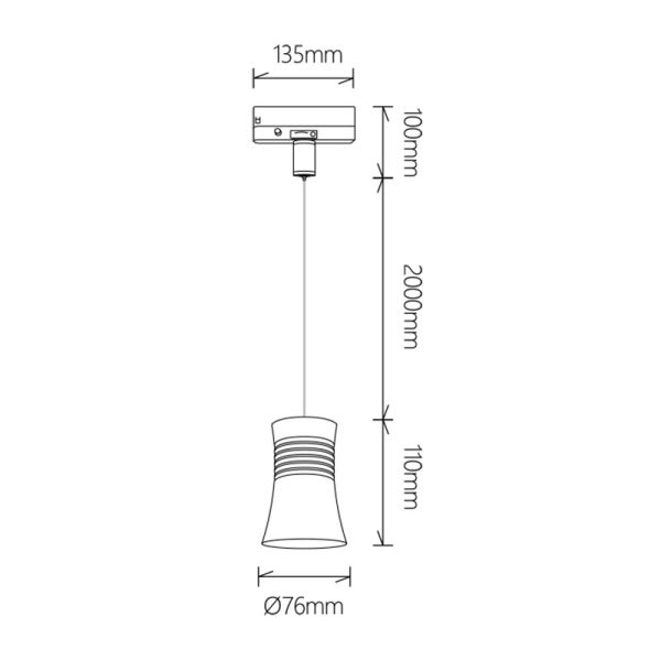 PAGODA Lámpara LED 12.5W 3000K Pista Trifásica LED 12.5W 3000K 950 LMS