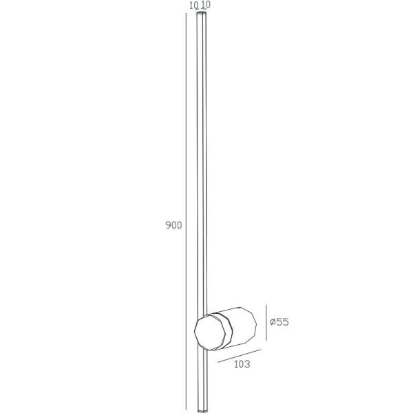 TOBAGO APLIQUE 9W 3000K ORO LED 9W 3000K 760 LMS