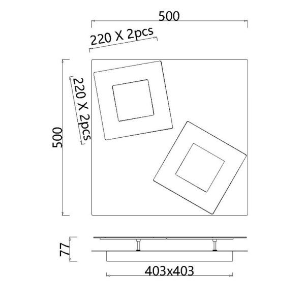 DALIA Plafón LED 48W 3000K LED 48W 3000K 3360 LMS