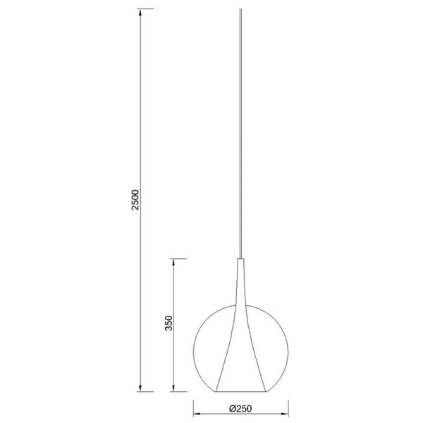 ELSA Colgante de bola de cristal 2.5M-E27 1 x E27 (No Incl.)