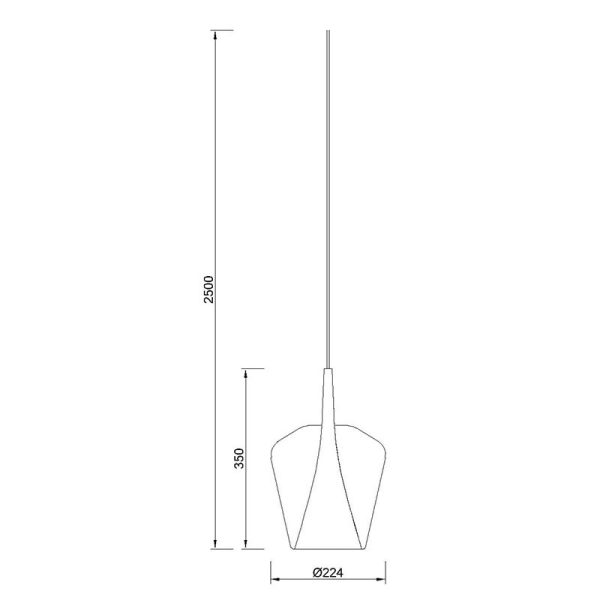 ELSA Colgante de campana de cristal 2.5M-E27 1 x E27 (No Incl.)