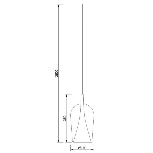 ELSA Colgante de el champ de cristal 2.5M-E27 1 x E27 (No Incl.)