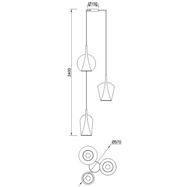 ELSA Colgante 3 Luces 3 x E27 (No Incl.)