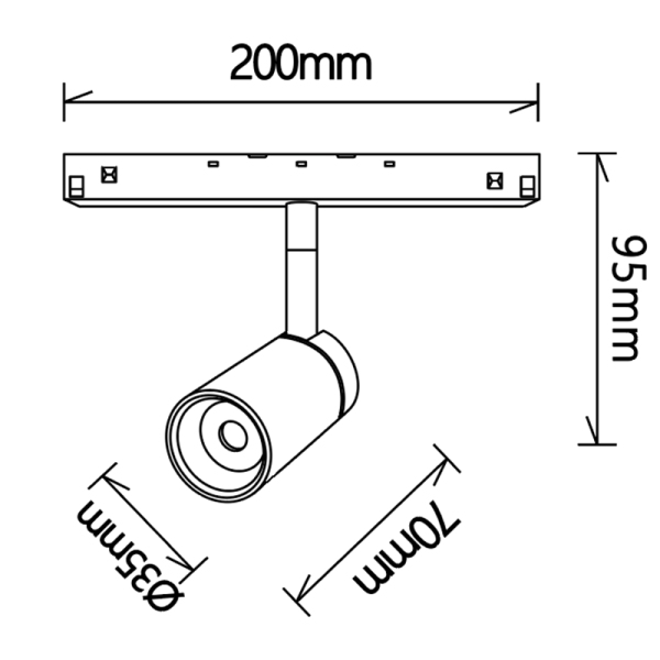 MAGNETO FOCO 5W NEGRO 3000K LED 5W 3000K 400 LMS