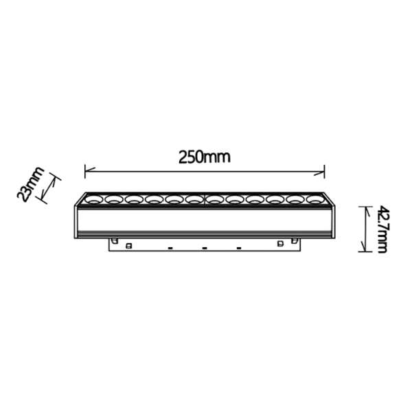 MAGNETO MODULO LINEAL COB DIFUSOR 12W NEGRO 3000K LED 12W 3000K 960 LMS