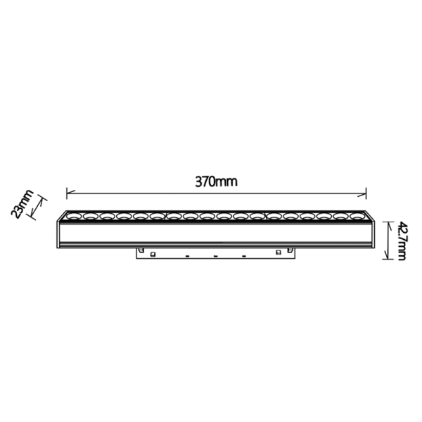 MAGNETO MODULO LINEAL COB DIFUSOR 18W NEGRO 3000K LED 18W 3000K 1440 LMS