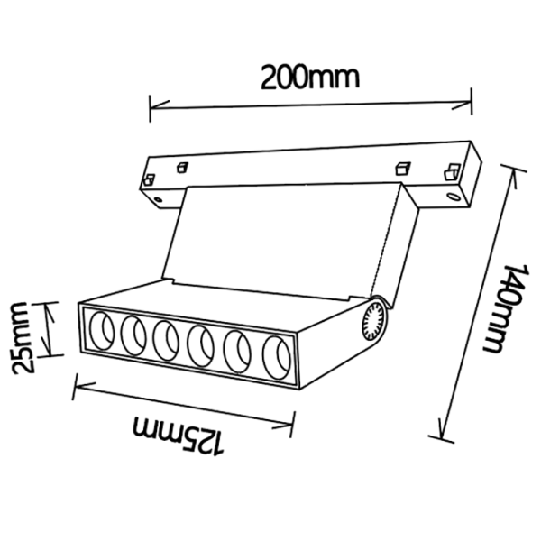 MAGNETO FOCO LINEAL 10W NEGRO 3000K LED 10W 3000K 800 LMS