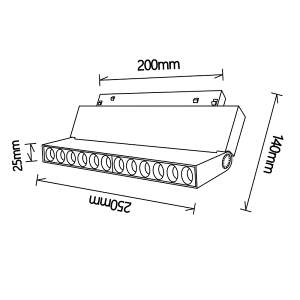 MAGNETO FOCO LINEAL 20W NEGRO 3000K LED 20W 3000K 1600 LMS