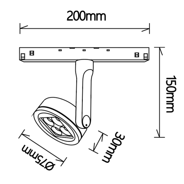 MAGNETO FOCO 10W NEGRO 3000K LED 10W 3000K 800 LMS