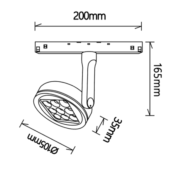 MAGNETO FOCO 20W NEGRO 3000K LED 20W 3000K 1600 LMS