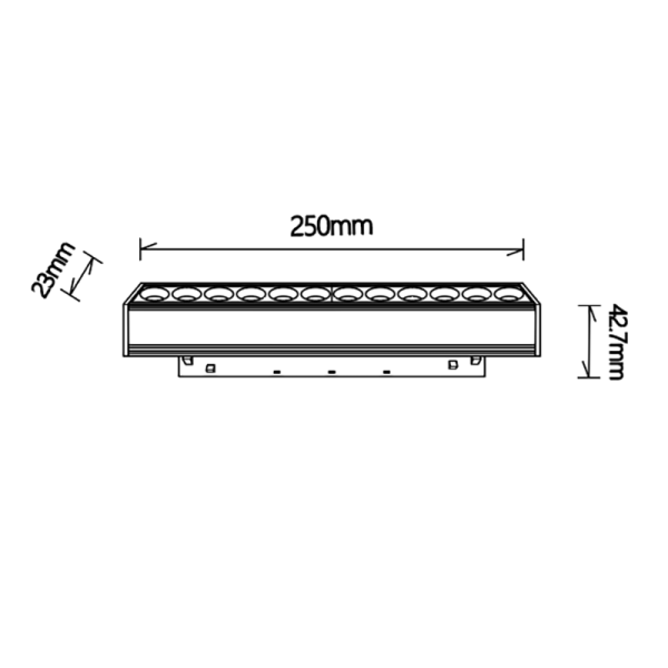 MAGNETO MODULO LINEAL COB DIFUSOR 12W NEGRO 3000K TRIAC LED 12W 3000K 960 LMS