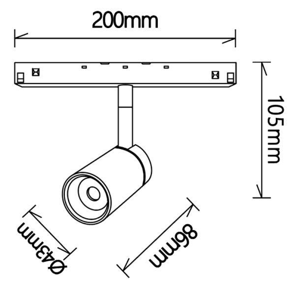 MAGNETO FOCO 5W NEGRO/ORO 3000K TRIAC LED 5W 3000K 400 LMS