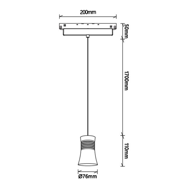 MAGNETO COLGANTE 12W NEGRO 3000K LED 12W 3000K 950 LMS