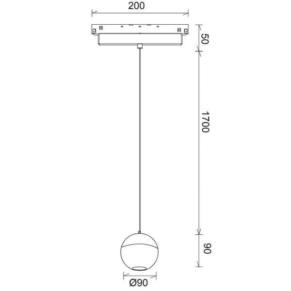 MAGNETO COLGANTE BOLA 10W NEGRO 3000K LED 10W 3000K 800 LMS