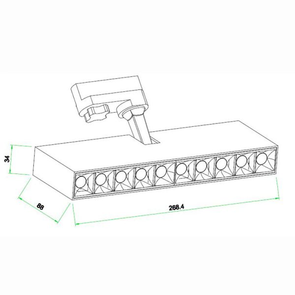 ITACA FOCO LINEAL CARRIL NEGRO 30W 3000K LED 30W 3000K 2350 LMS