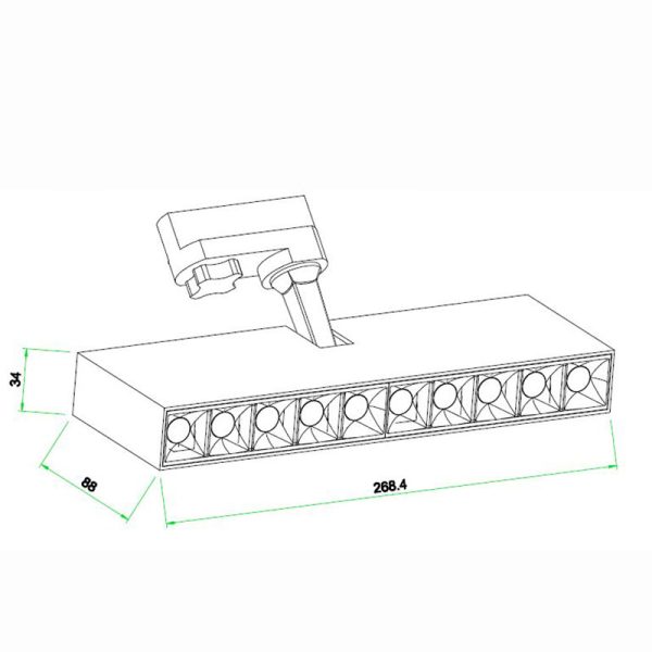 ITACA FOCO LINEAL CARRIL NEGRO 30W 4000K LED 30W 4000K 2400 LMS