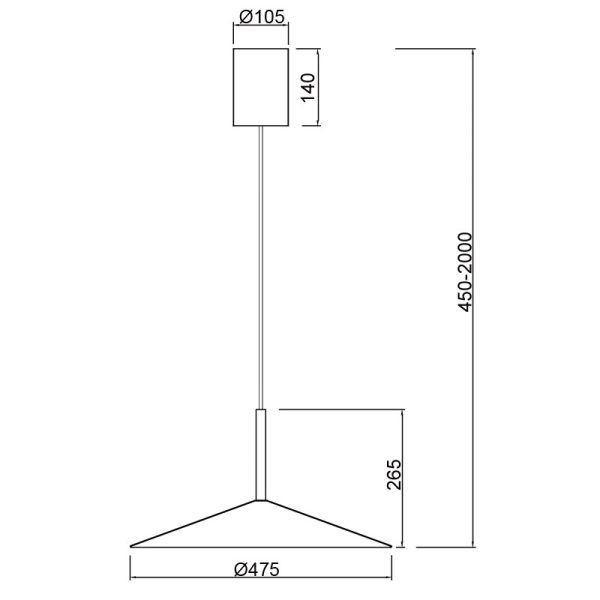 CALICE Colgante 1 Luz LED 16W 3000K 1200 LMS