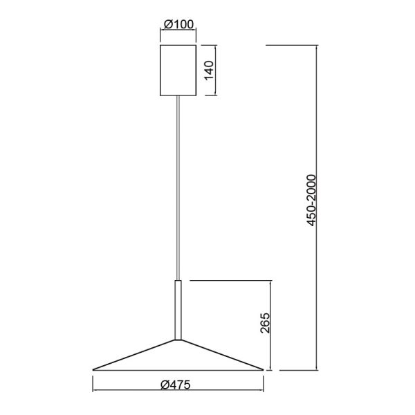 CALICE Colgante 1 Luz LED 16W 3000K 1200 LMS