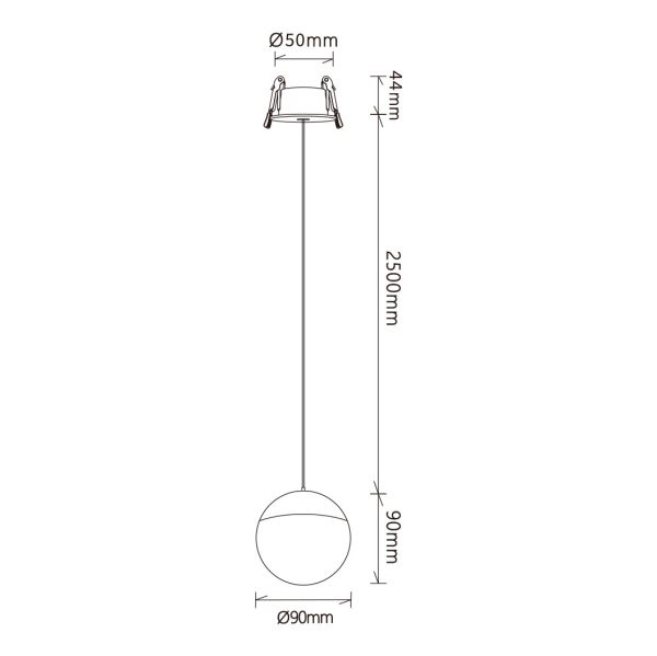 KILDA COLGANTE LED 10W 3000K EMPOTRADO NEGRO LED 10W 3000K 800 LMS