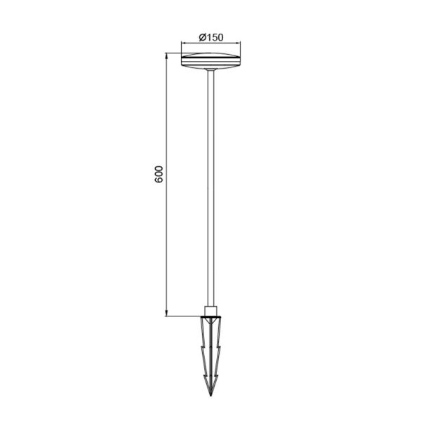 AKITA BALIZA LED 12W H.60 3000K NEGRO LED 12W 3000K 880 LMS