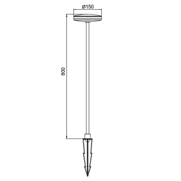 AKITA BALIZA LED 12W H.80 3000K NEGRO LED 12W 3000K 880 LMS