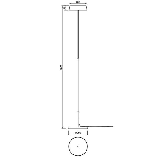 NOA II Pie De Salón LED 15+15W 3000K 2800 LMS