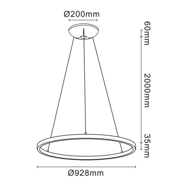 RIUMAR Colgante LED 60+20W LED 80W 3000K 5800 LMS