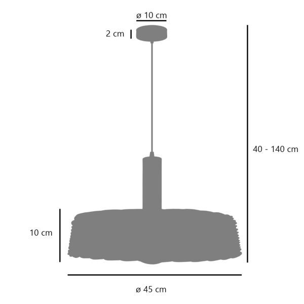 COLGANTE POMBO NEGRO MIMBRE 1 X 60W E-27 - PANTALLA 45CM