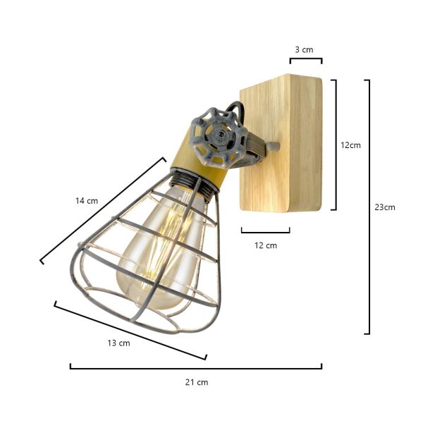 APLIQUE GALON MADERA - METAL 1 X 60W E-27