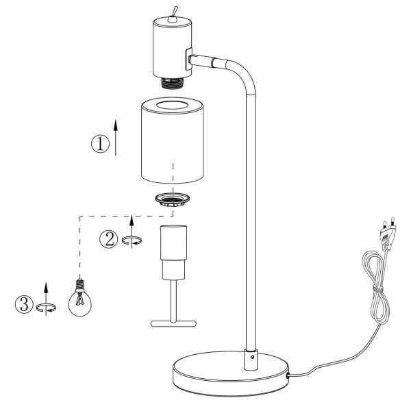 SOBREMESA 1L MAENA NEGRO-LATON 1 X 40W E-14