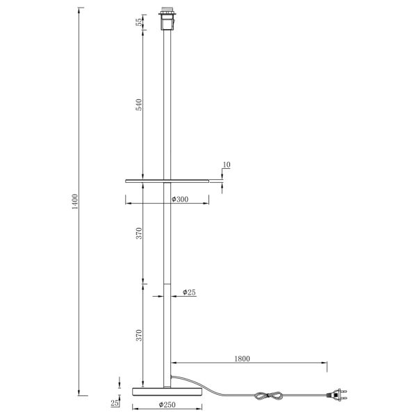 PIE SALON 1L MARTIN S/PANTALLA 1 X 60W E-27