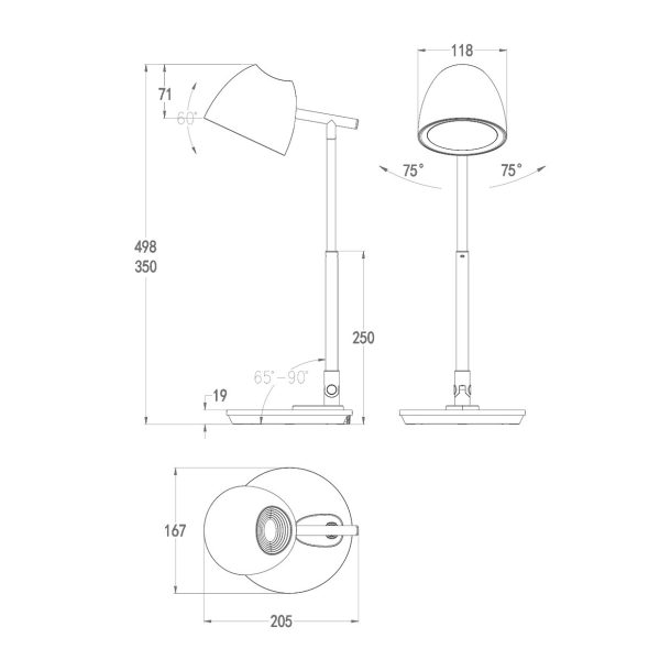 FLEXO LED FOSTER GRIS OSCURO LED 8W 580LM