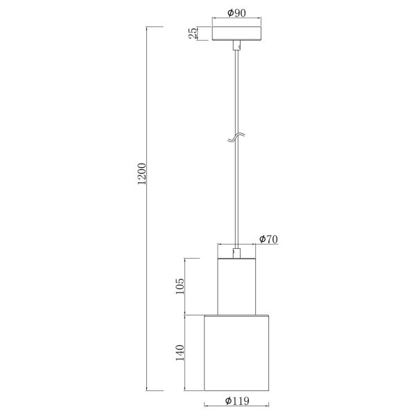 COLGANTE 1L MAENA NEGRO-LAT?N 1 X 60W E-27