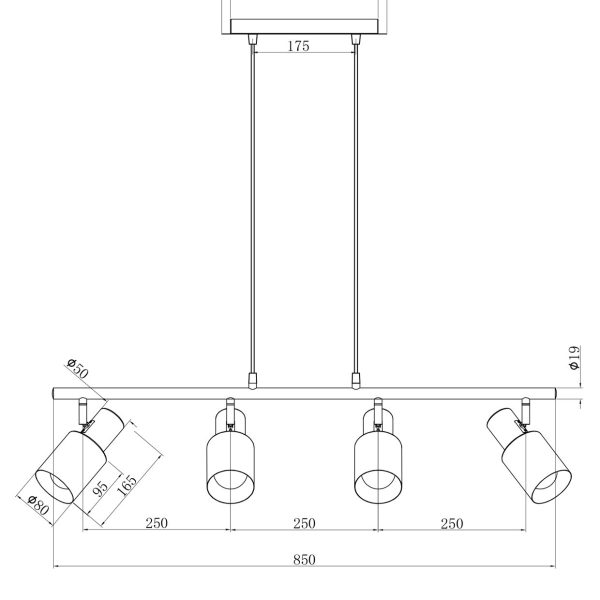 LAMPARA 4L MAENA NEGRO-LAT?N 4 X 60W E-27