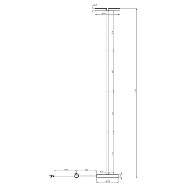 PIE SALON PETRO NEGRO LED 15W 1200LM 4000K