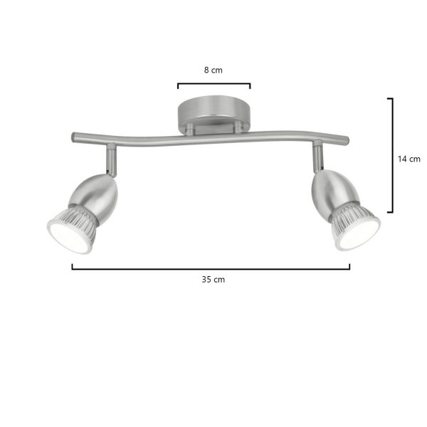 REGLETA 2L BALA NIQUEL SATINAD 2 X 40W GU-10