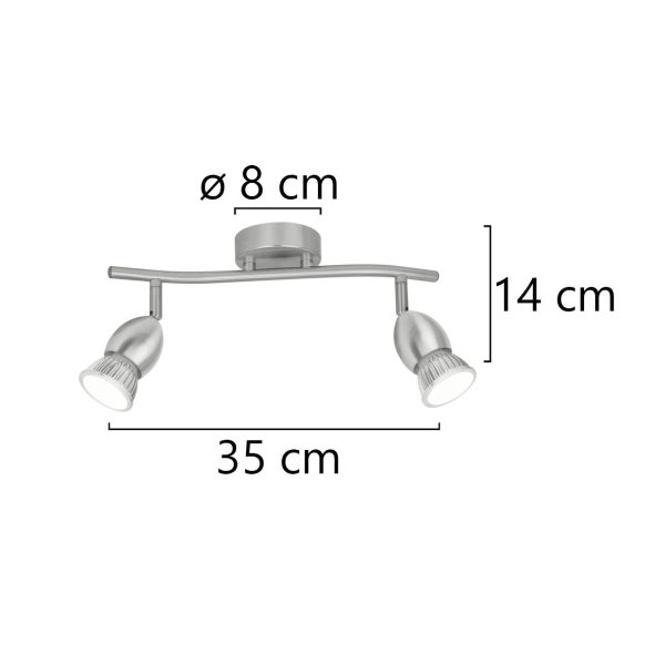 REGLETA 2L BALA NIQUEL SATINAD 2 X 40W GU-10