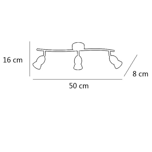 REGLETA 3L BALA NIQUEL SATINAD 3 X 40W GU-10