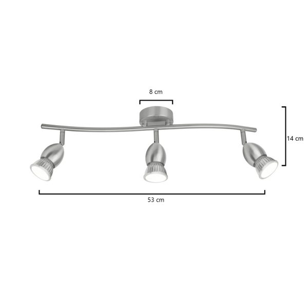 REGLETA 3L BALA NIQUEL SATINAD 3 X 40W GU-10