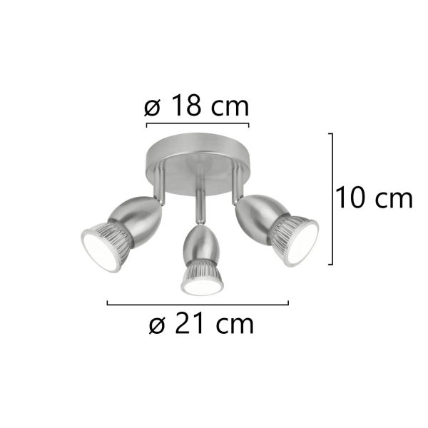 PLAFON 3L BALA NIQUEL SATINAD 3 X 40W GU-10